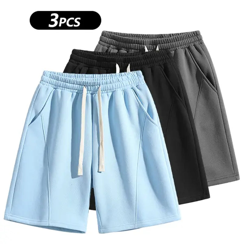 Summervibes Men'S Solid Pocket Waist Shorts, Lightweight Breathable Shorts, Casual Breathable Comfortable Shorts for Running Gym Workout, Men'S Bottoms for All Seasons